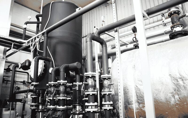 Commercial plant room pipework
